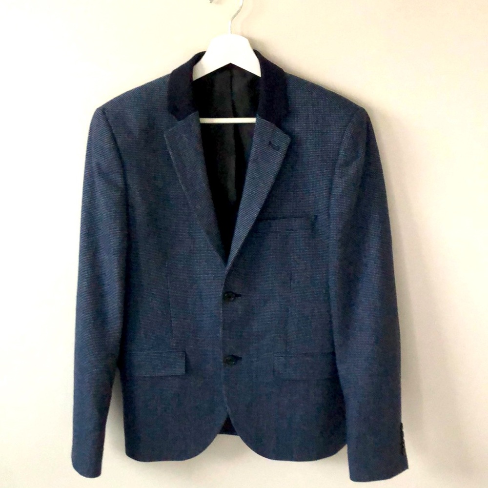 TOP MAN Men’s Blue Navy Single Breasted Suit BLAZER Jacket. 2Buttons